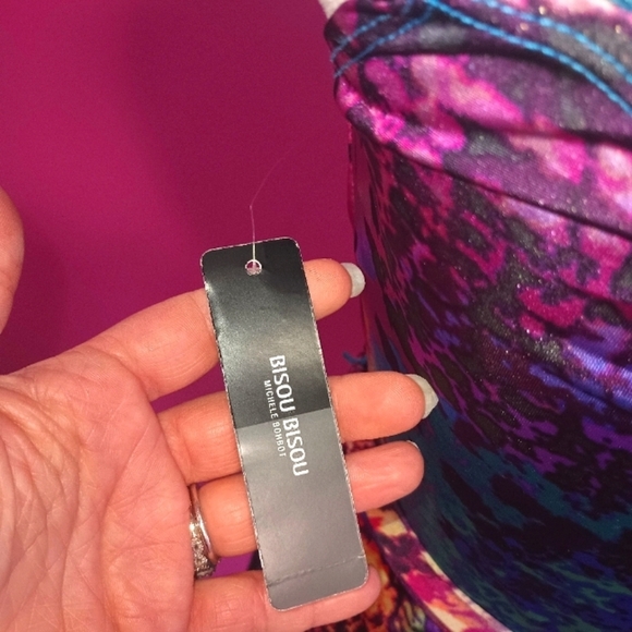 Bisou Bisou Y2K Beaded Shoulder Multicolor Cocktail Dress (NWT!!!) - Picture 7 of 9